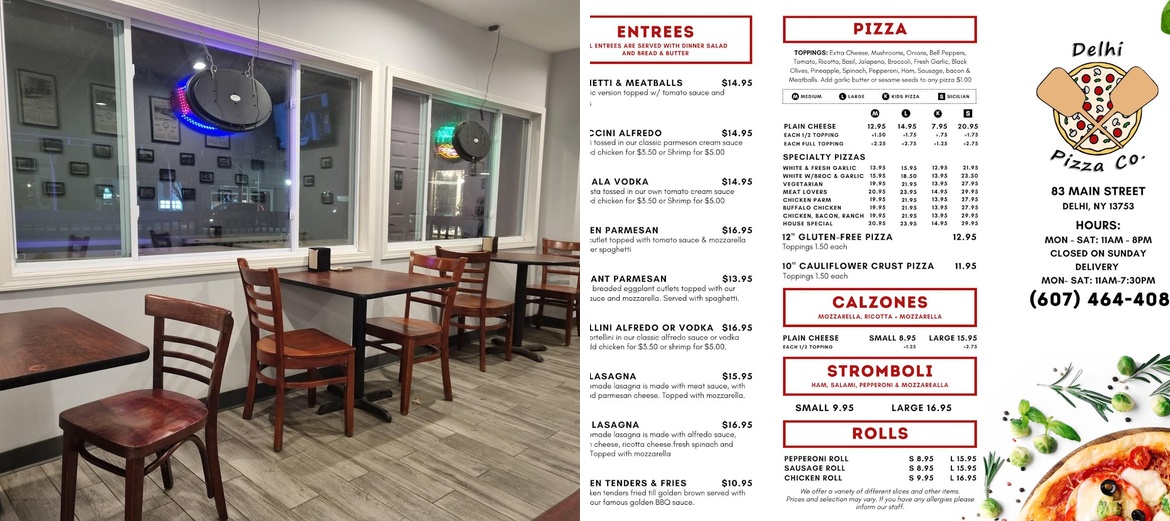 Delhi Pizza Company Menu